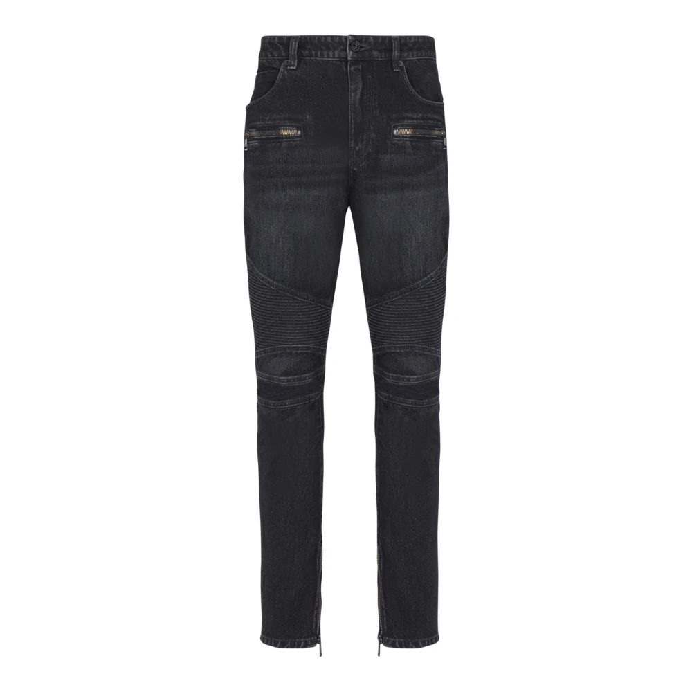 Balmain Black Biker Jeans - Male - Slim Fit Jeans - W32 - Jeans