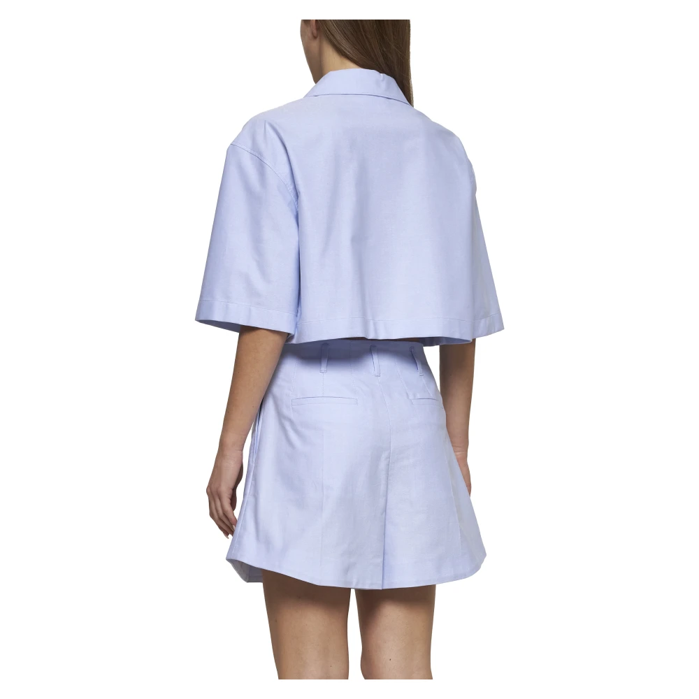 Givenchy Katoenen Cropped Shirt Blue Dames