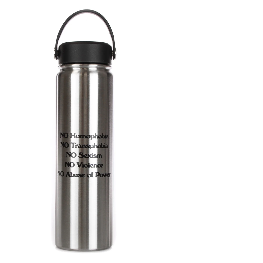 Obey Protestfles Zilver Zwart Roestvrij Staal Gray Heren
