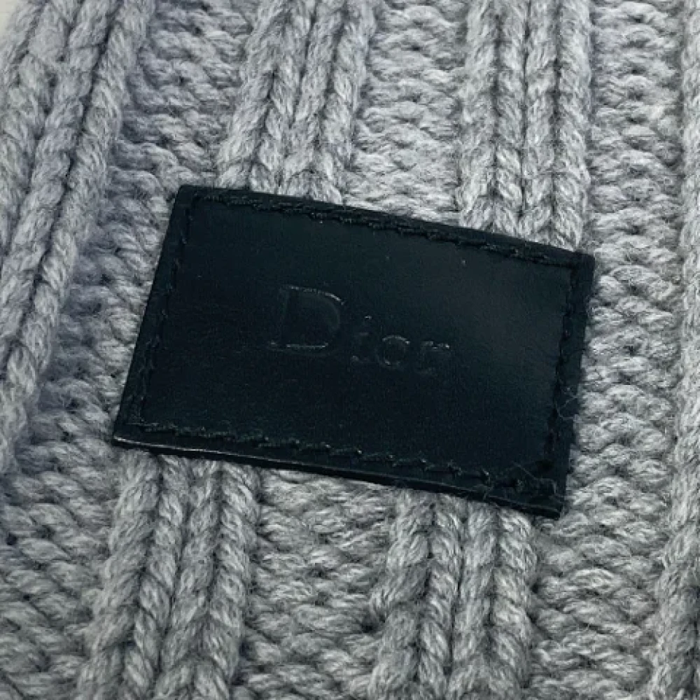 Dior Vintage Pre-owned Wool scarves Gray Dames