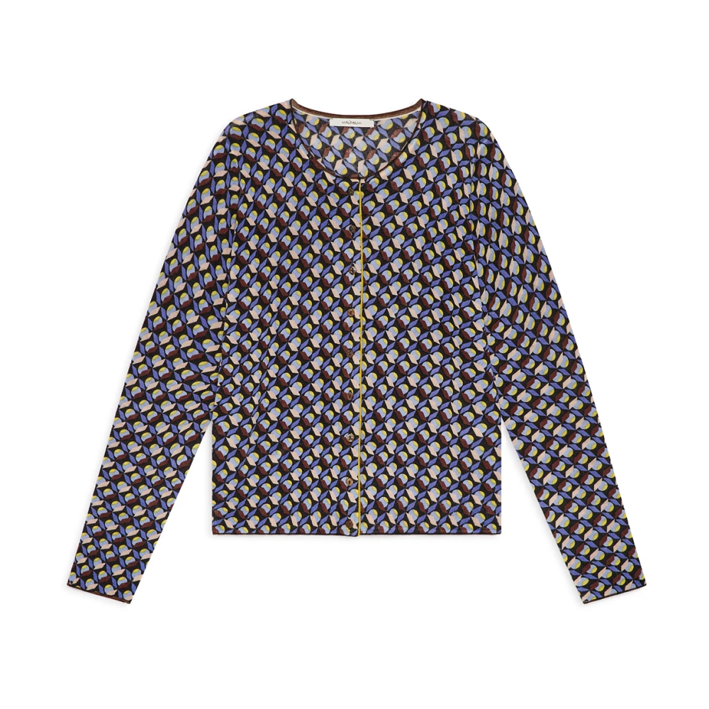 Maliparmi Bedrukte Gebreide Vest Blue Dames