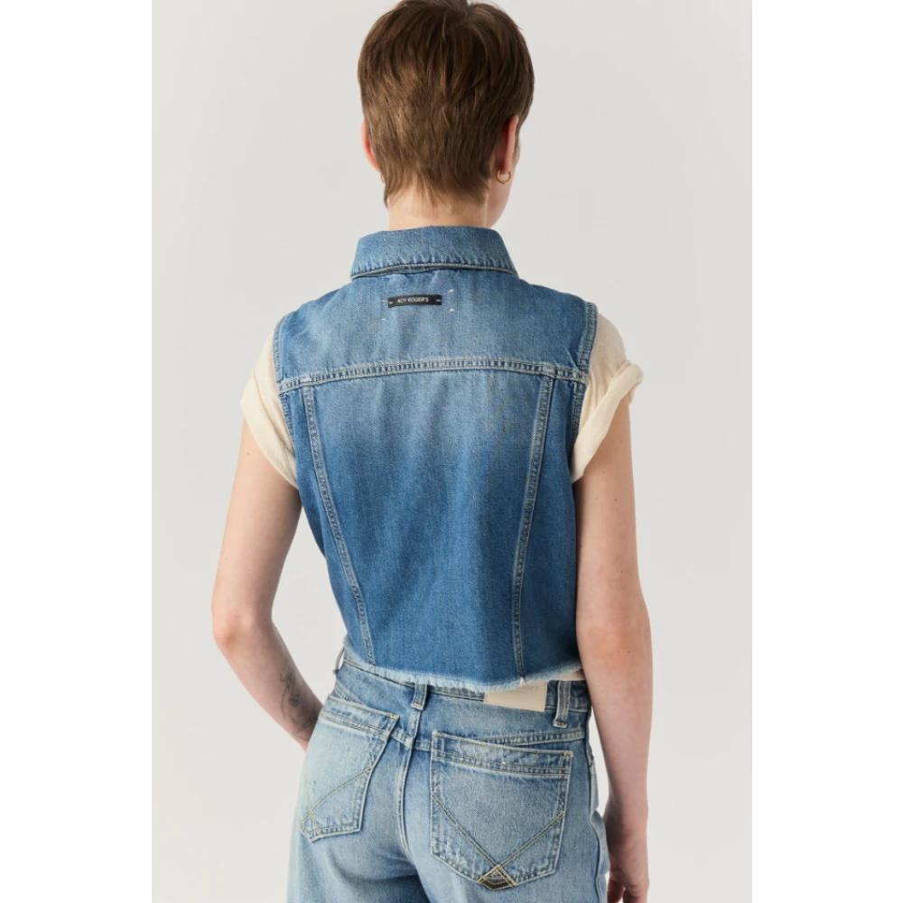 Roy Roger's Denim Gilet Jas Blue Dames