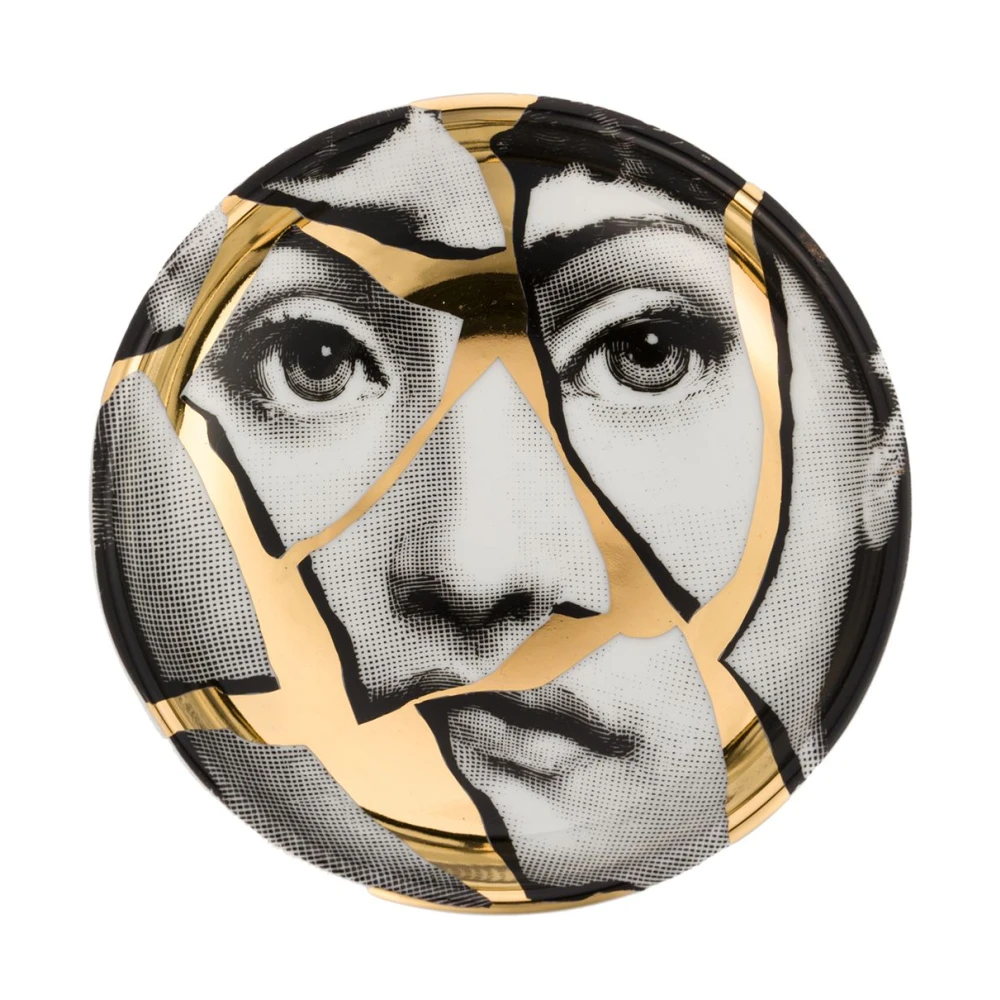 Fornasetti Opera zangeres gezicht decoratieve porseleinen asbak White Dames