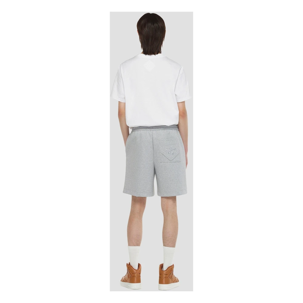 MCM Shorts Essential in Romanit met Logo Gray Heren