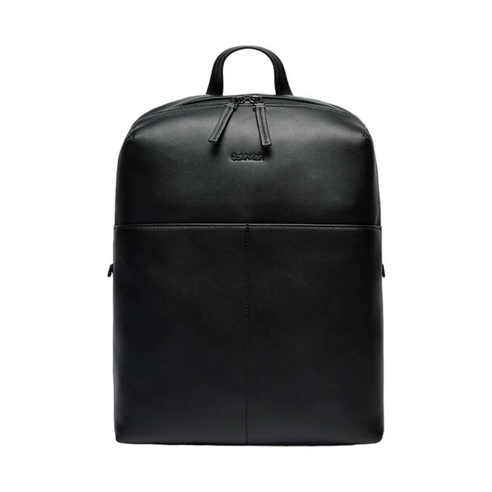 Calvin Klein Moderne Zwarte Polyurethaan Rugzak Black Heren