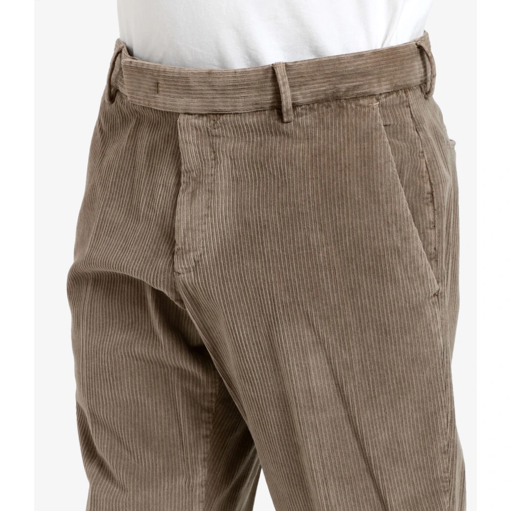 PT Torino Ribfluweel Op Maat Gemaakte Broek Gray Heren