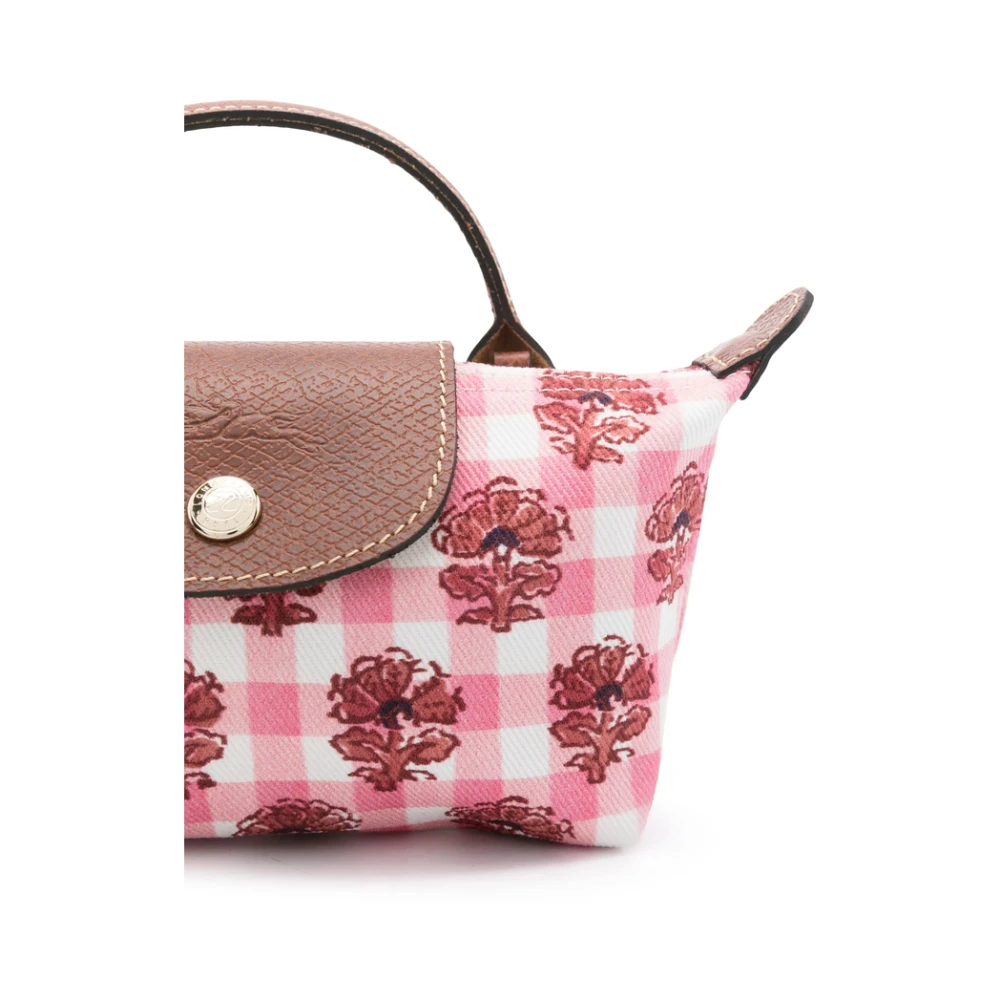 Longchamp Roze Ruitpatroon Schoudertas Pink Dames