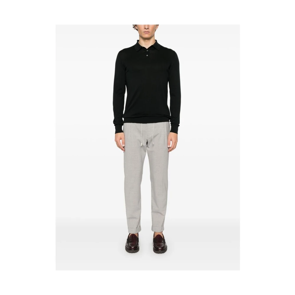 Fedeli Zwarte Sweater met Lange Mouwen Black Heren