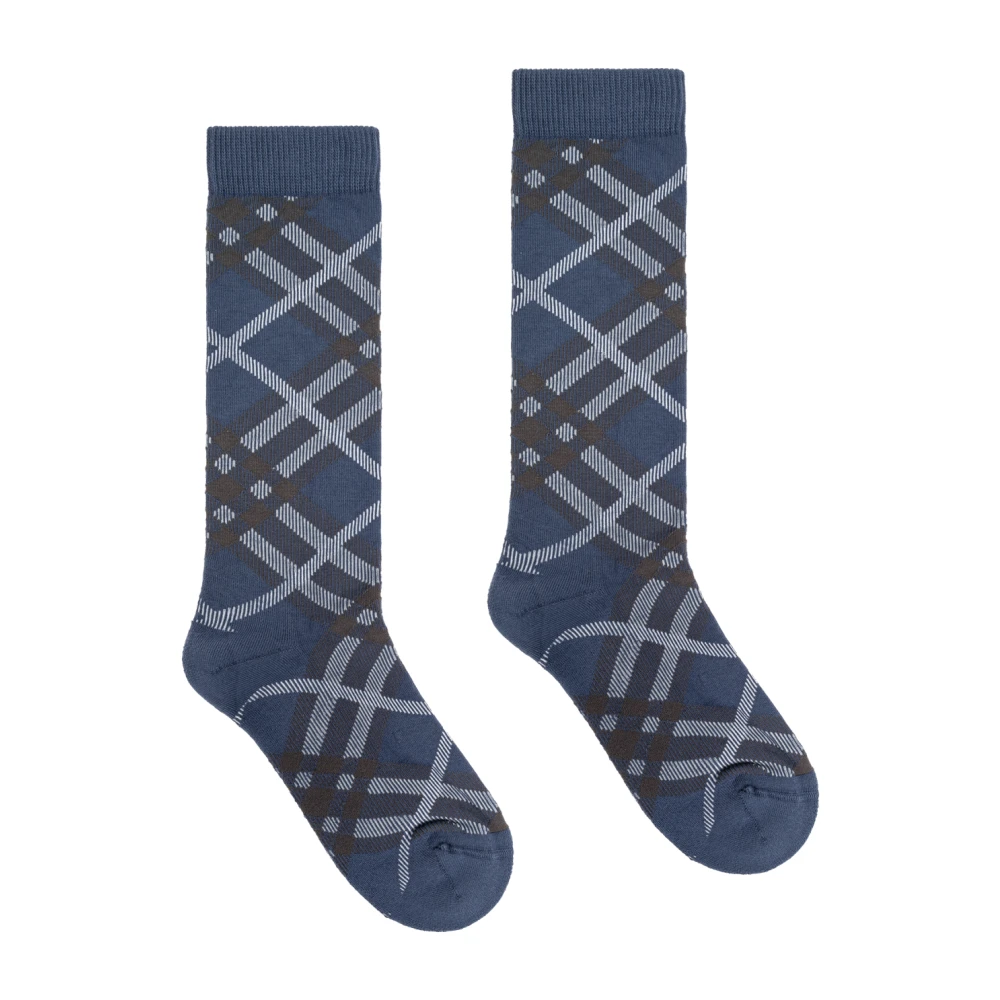 Burberry Geruite sokken Blue Heren