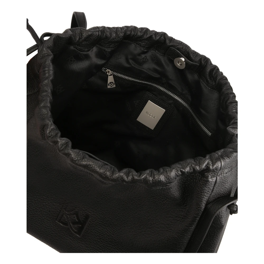 Kazar Zachte leren schoudertas Black Dames