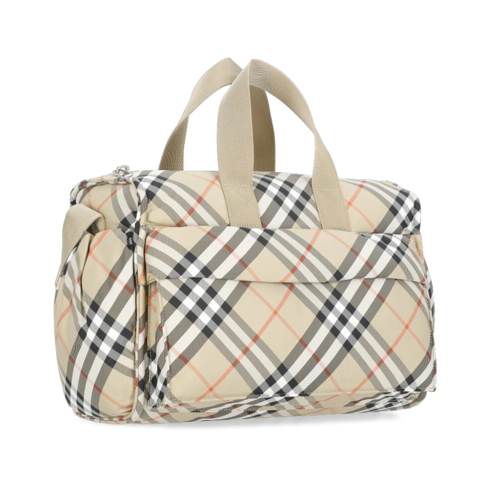 Burberry Kinderen Beige Duffel Tas Ruit Patroon Beige Dames