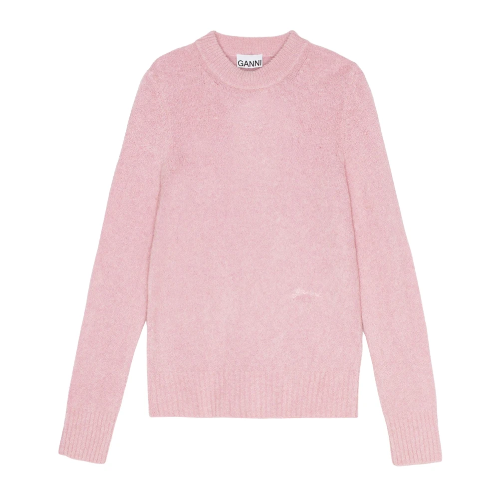 Ganni Zachte Alpaca Trui Pink Dames