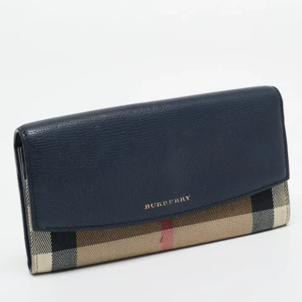 Burberry Vintage Pre-owned Canvas wallets Blue Dames