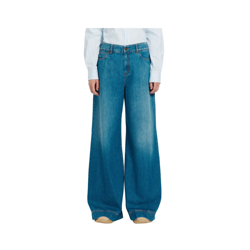 Max Mara Weekend Flare Denim Jeans met iconische details Blue Dames