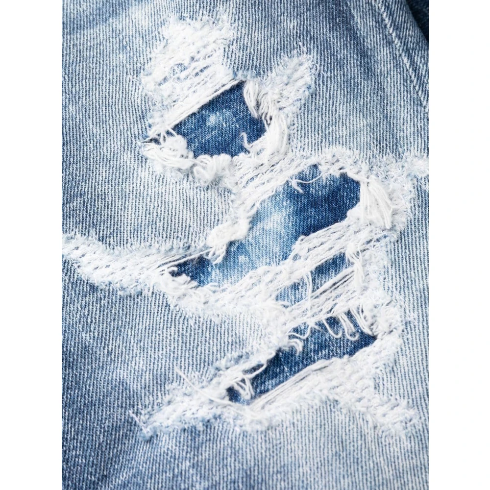 Dsquared2 Uitlopende Versleten Jeans Blue Dames