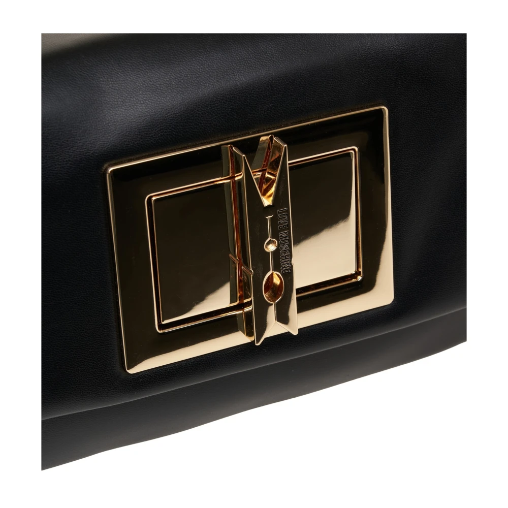 Love Moschino Zwarte Schoudertas met Chic Logo Ontwerp Black Dames