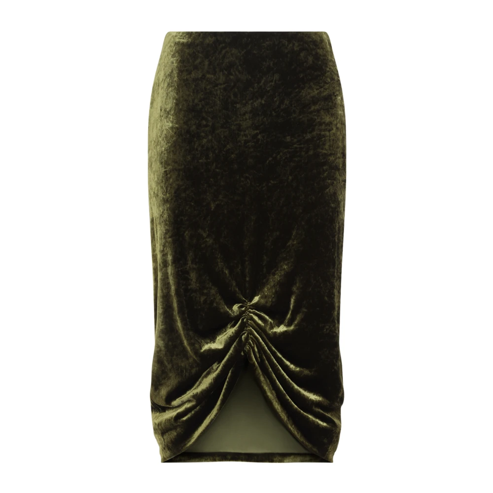 Valentino Green Velvet Skirt - Female - Midi Skirts - M - Skirts