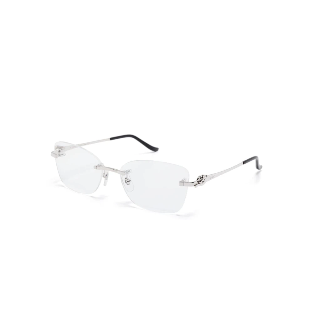 Cartier Gray Glasses, Female, 57 Mm, Panthère Optical Frame
