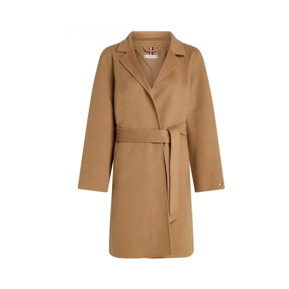 Tommy Hilfiger Gebonden Wollen Jas Brown Dames