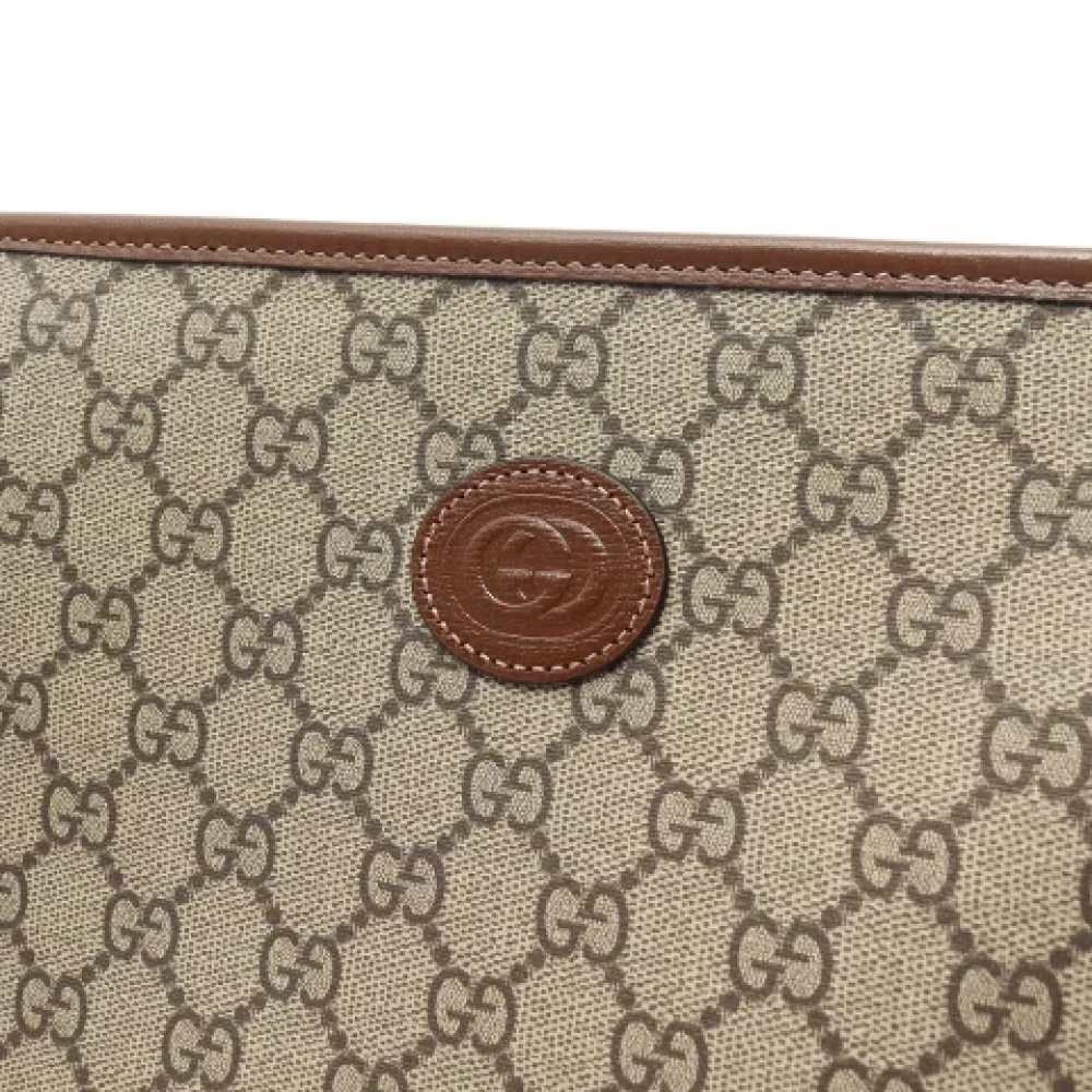 Gucci Vintage Pre-owned Canvas clutches Beige Dames
