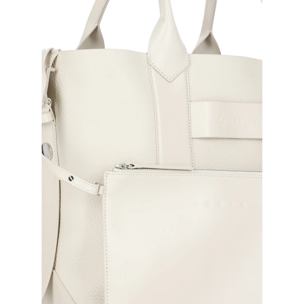 Hogan Leren winkeltas met bijpassende Pochette Beige Dames