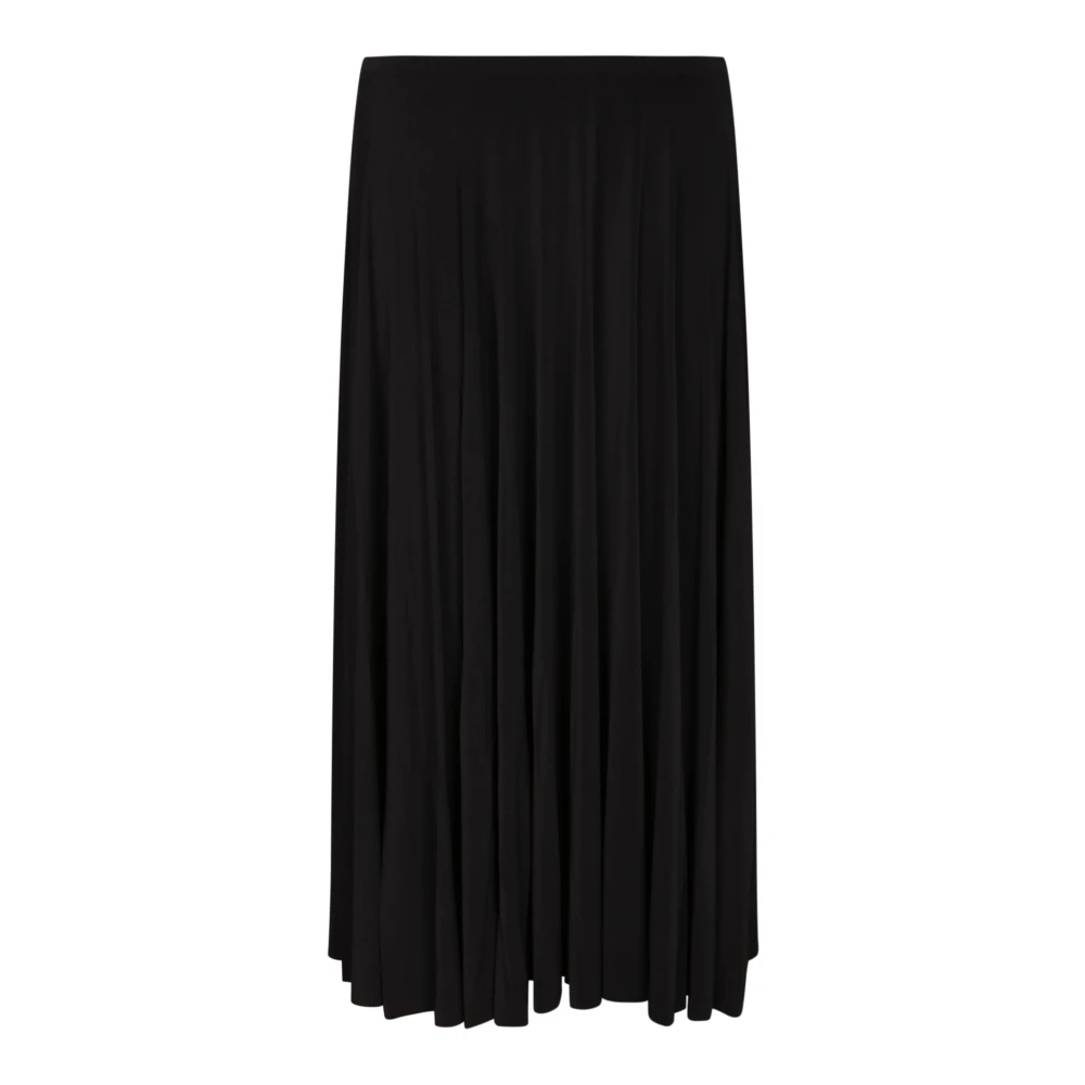 Norma Kamali Women's Black Midi Skirts, M, Flared Midi Skirt In Fluid