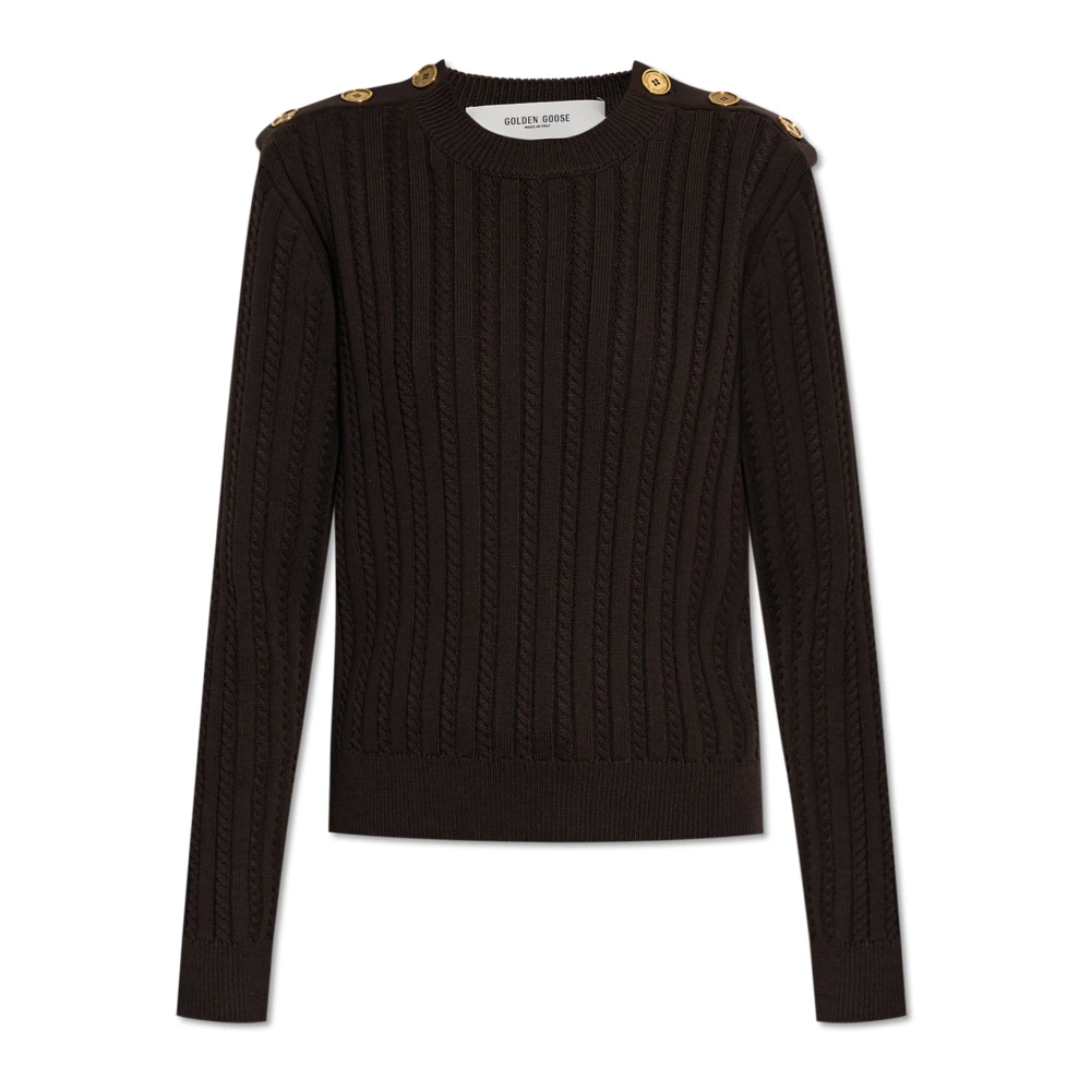 Golden Goose Women's Brown Wool Jumper - Round-Neck Knitwear - M - Knitwear