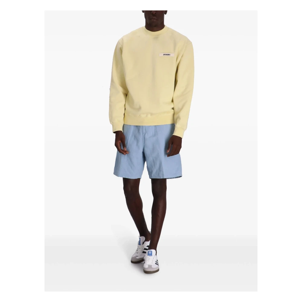 Jacquemus Gele Logo-Patch Sweatshirt Yellow Heren