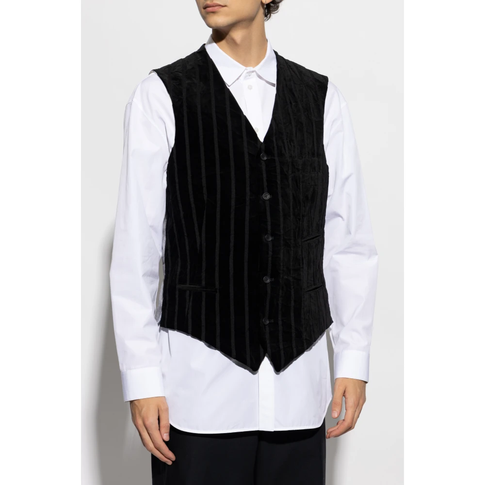 Y-3 Vest met gestreept patroon Black Heren