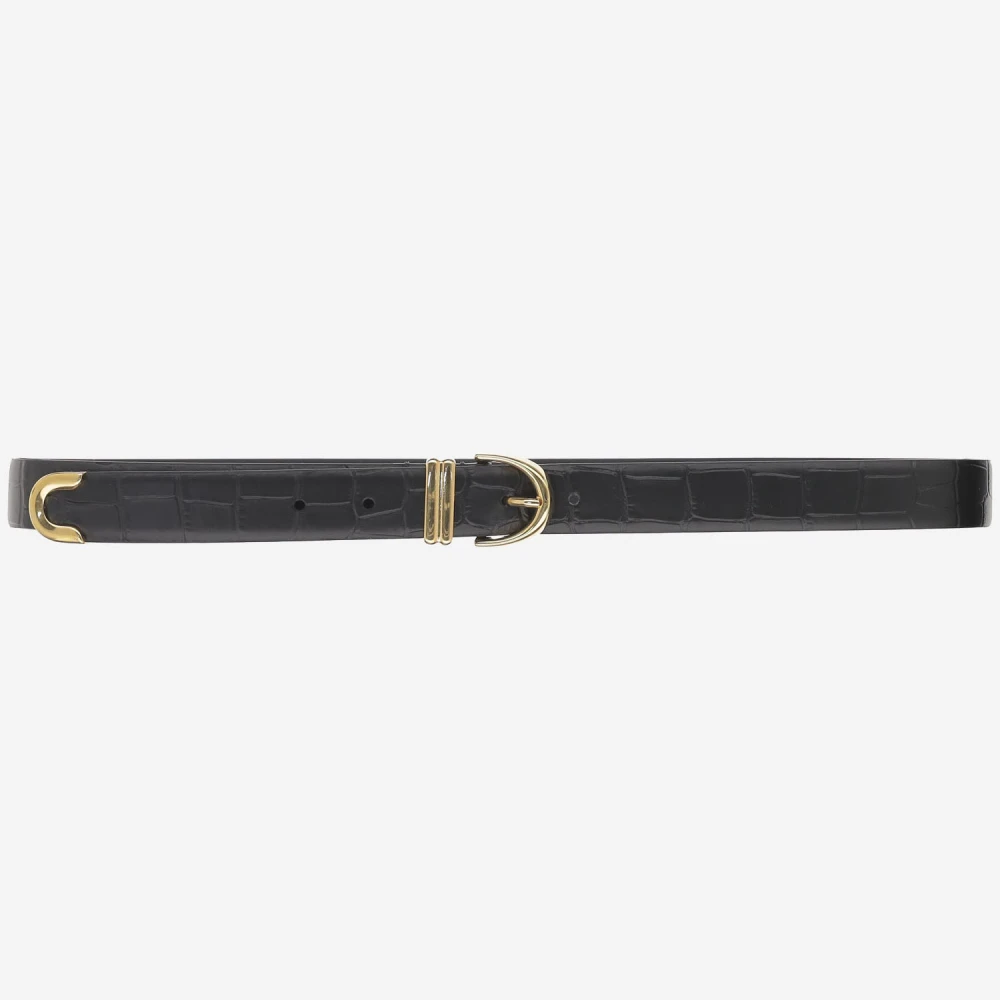 Khaite Smalle riem met gouden hardware Black Dames