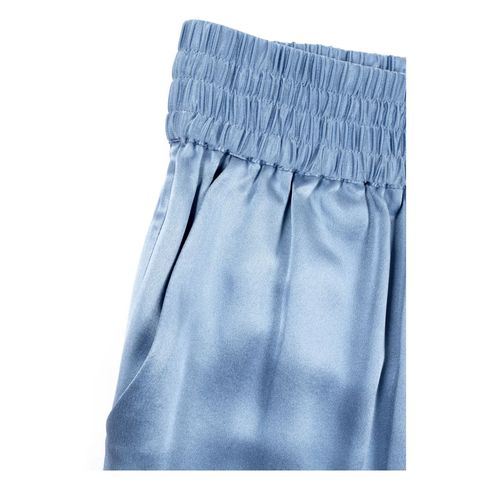 Loulou Studio Zijden Satijnen Elastische Taillebroek Blue Dames