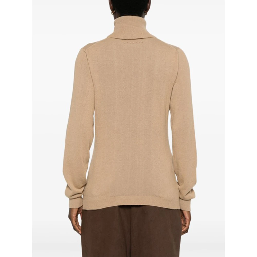 Ermanno Scervino Beige Turtleneck Sweater met Fijne Brei Beige Dames