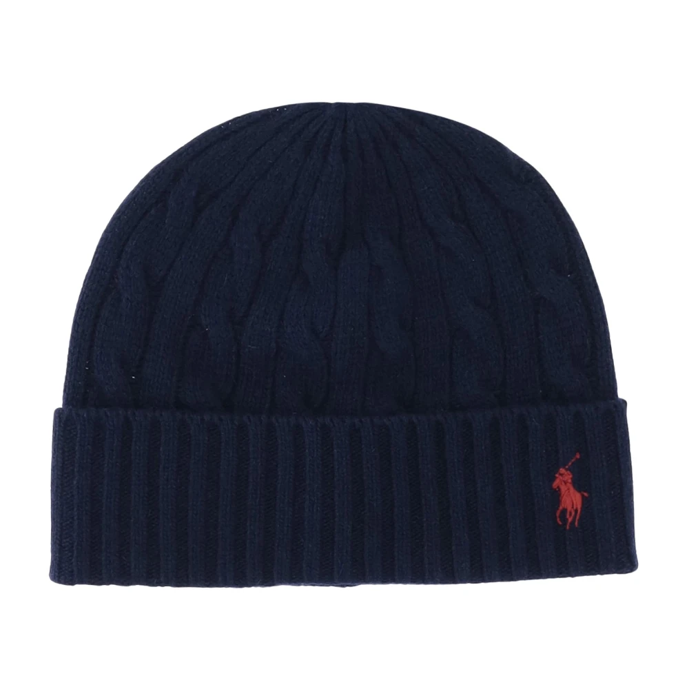 Polo Ralph Lauren Gevlochten wollen blend Beanie Navy Blue Heren
