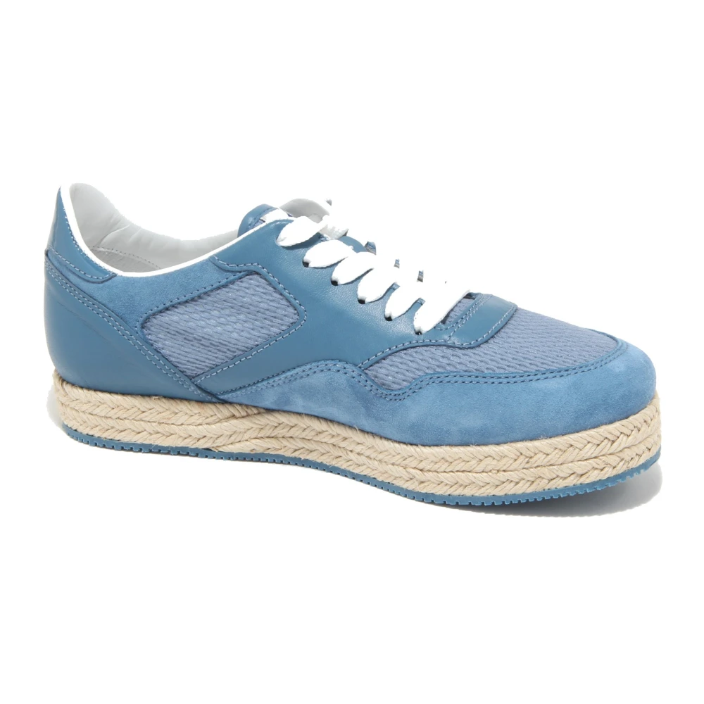Hogan Stijlvolle Stoffen Schoenen met Touwzool Dames Schoenen Blauw