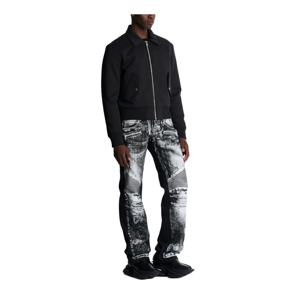 Balmain Bomberjack van katoen met vintage logo Black Heren