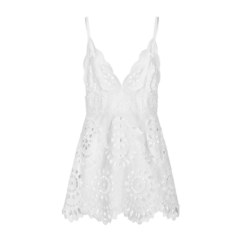 Dolce & Gabbana Elegante Zwarte Jurk met Kant Detail White Dames