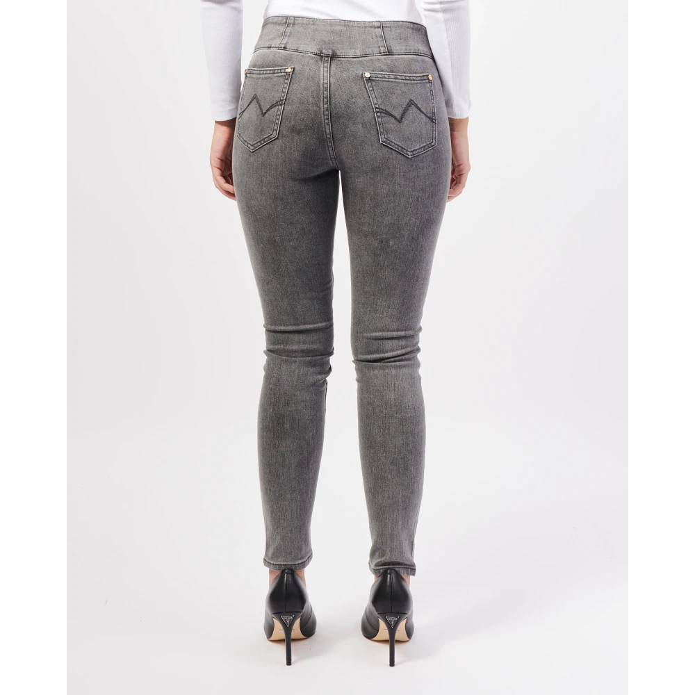 Gaudi Grijze Denim Jeggings Hoge Taille Pasvorm Gray Dames