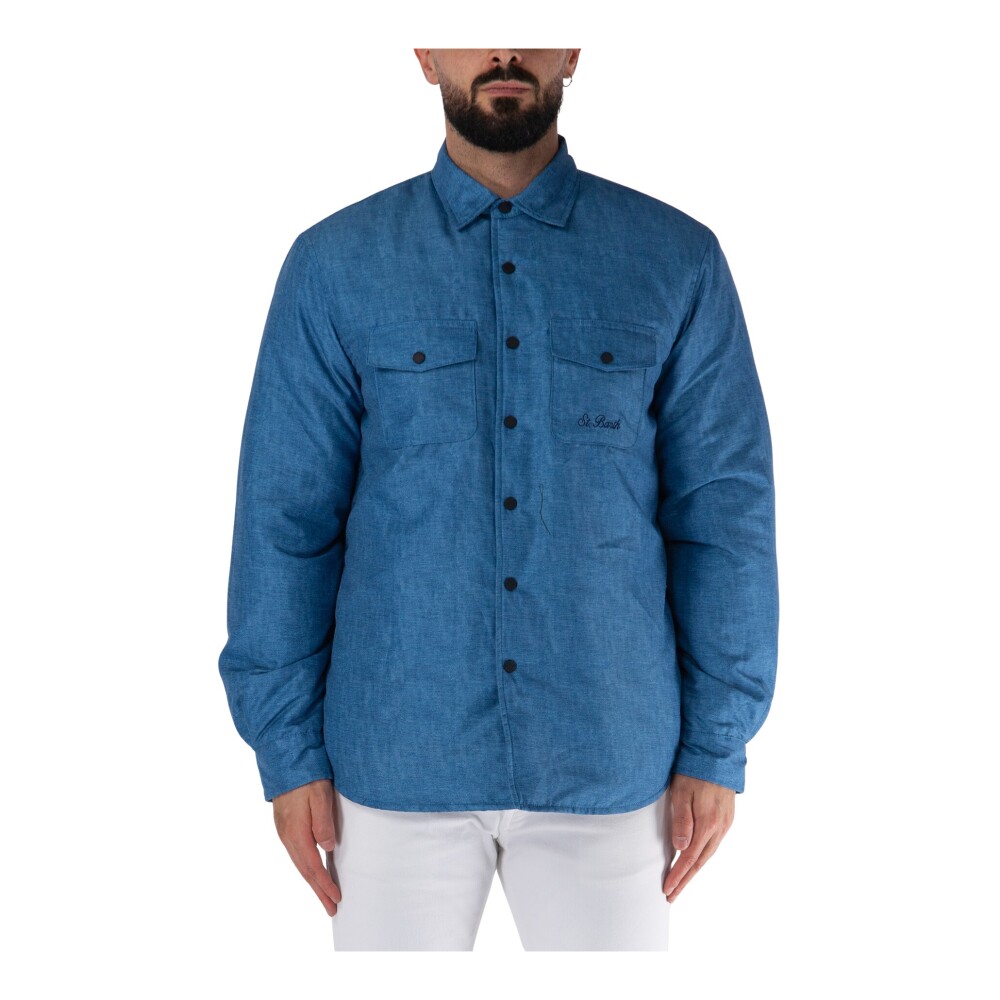 スーツ MC2 Saint Barth Denim top with wide neckline Top da donna in denim con scollo ampio – MC2 Saint Barth