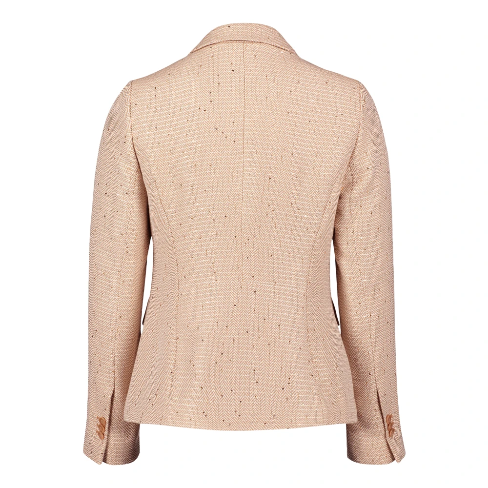 Betty & Co Korte blazer met pied-de-poule patroon Beige Dames