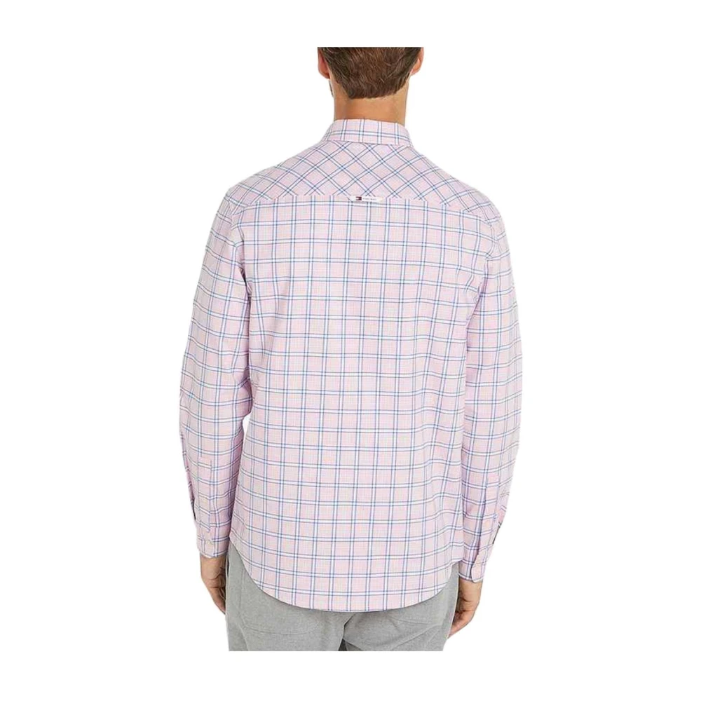 Tommy Hilfiger Moderne Oxford Check Overhemd Pink Heren