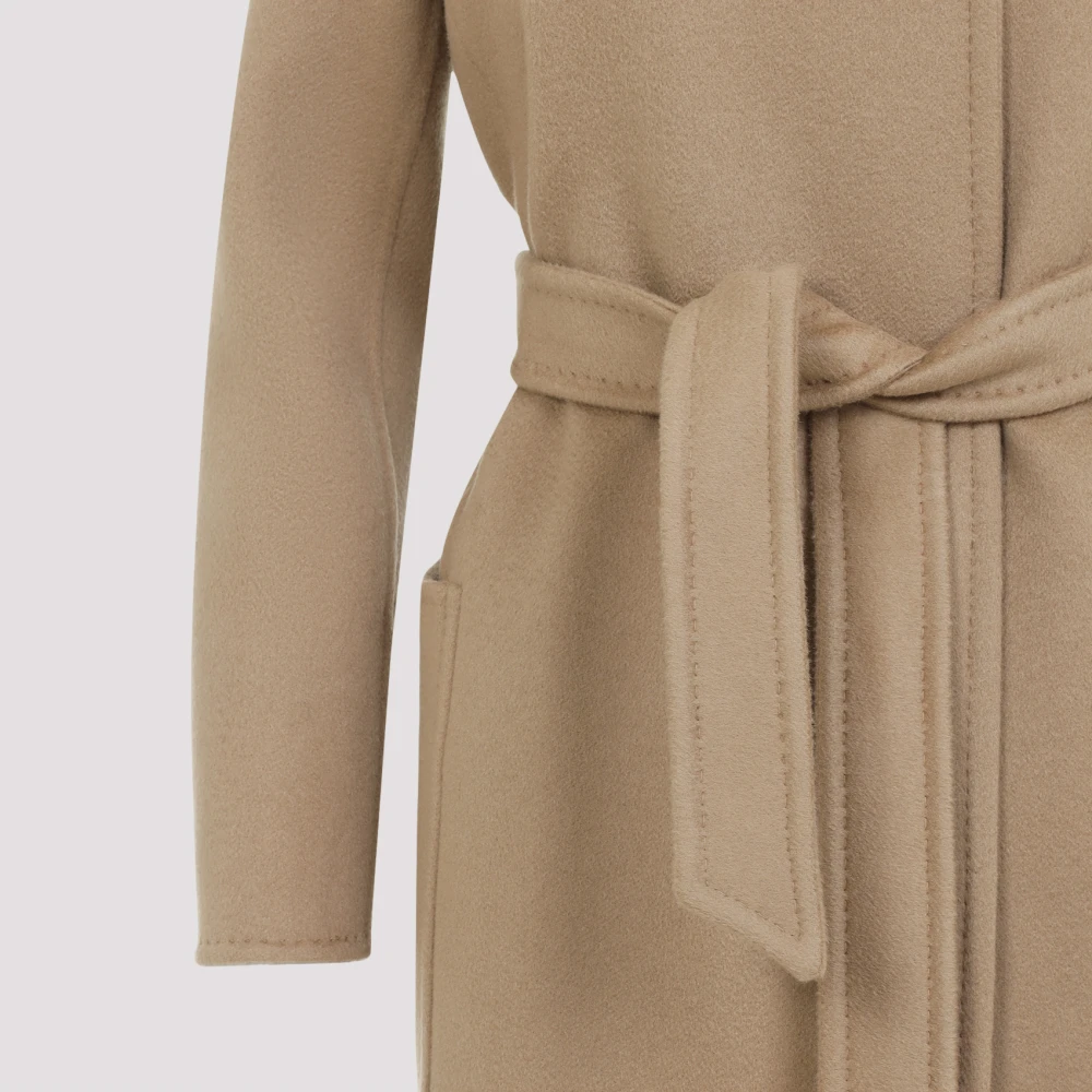 Max Mara Gebonden Kasjmierjas in Kameel Beige Dames