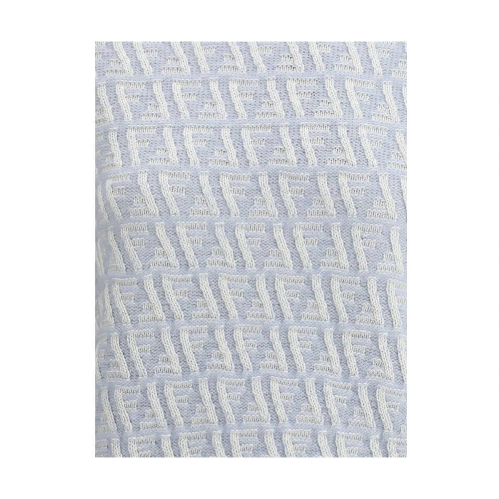 Fendi Jacquard Logo Pullover Blue Dames