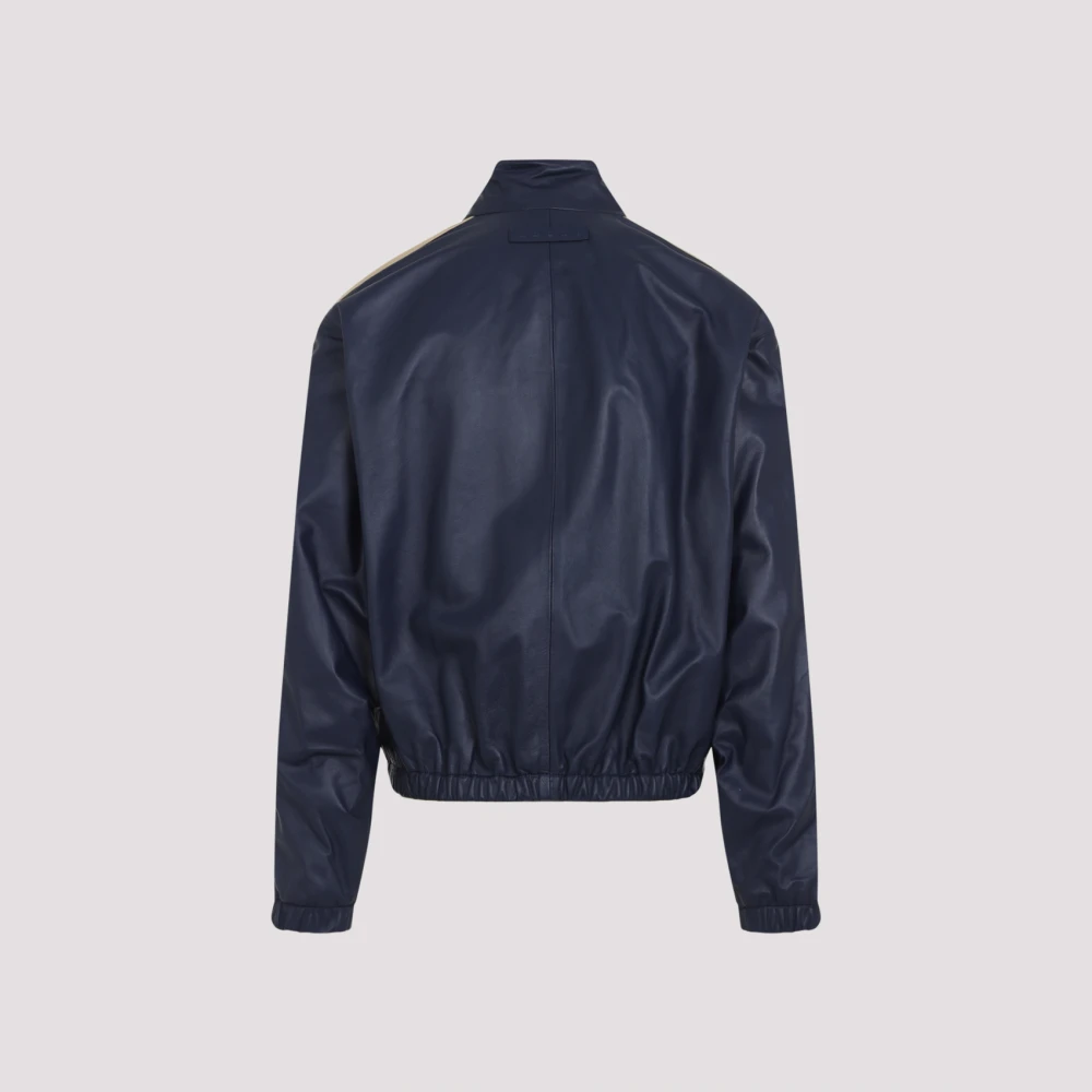 Marni Blauw leren jas voor mannen Blue Heren