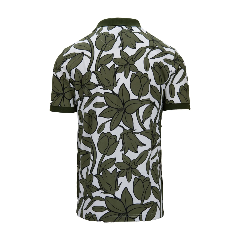 Sun68 Heren Bloemen Polo Shirt met Knoop Multicolor Heren