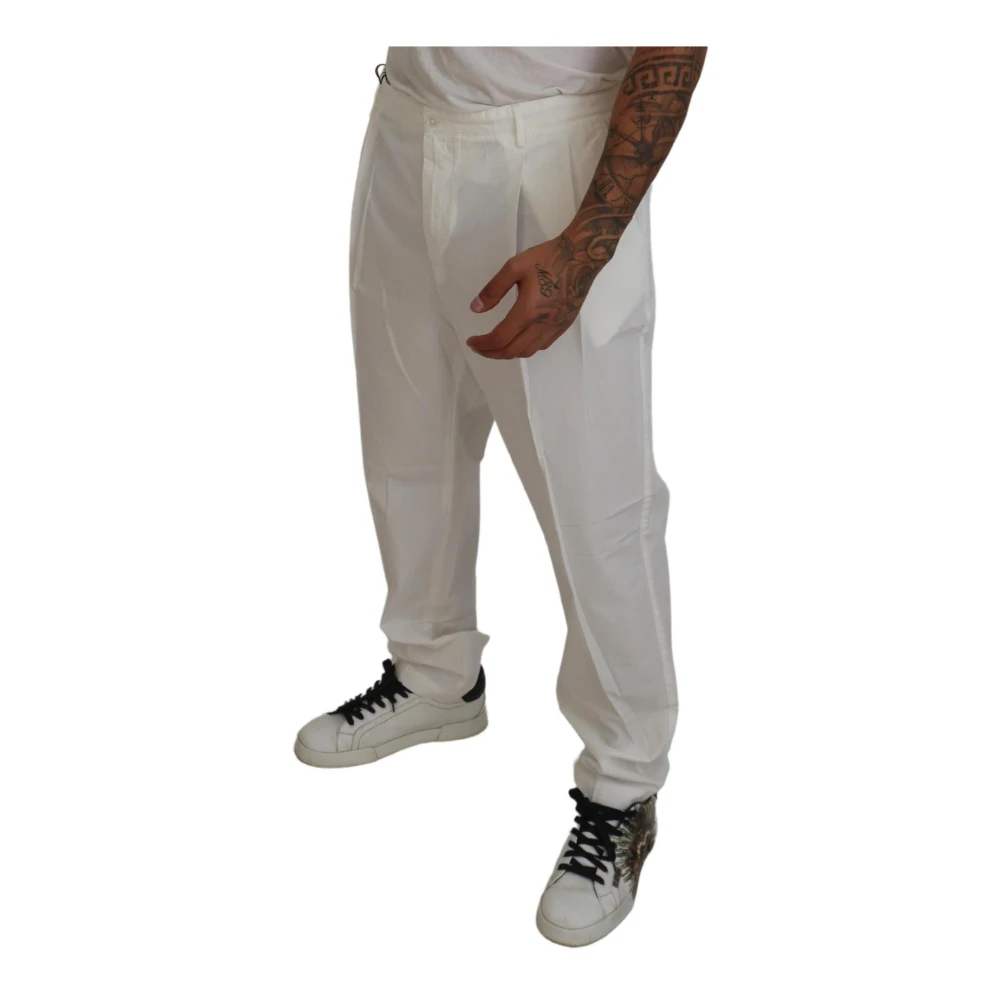 Dolce & Gabbana Witte katoenen pantalon White Heren