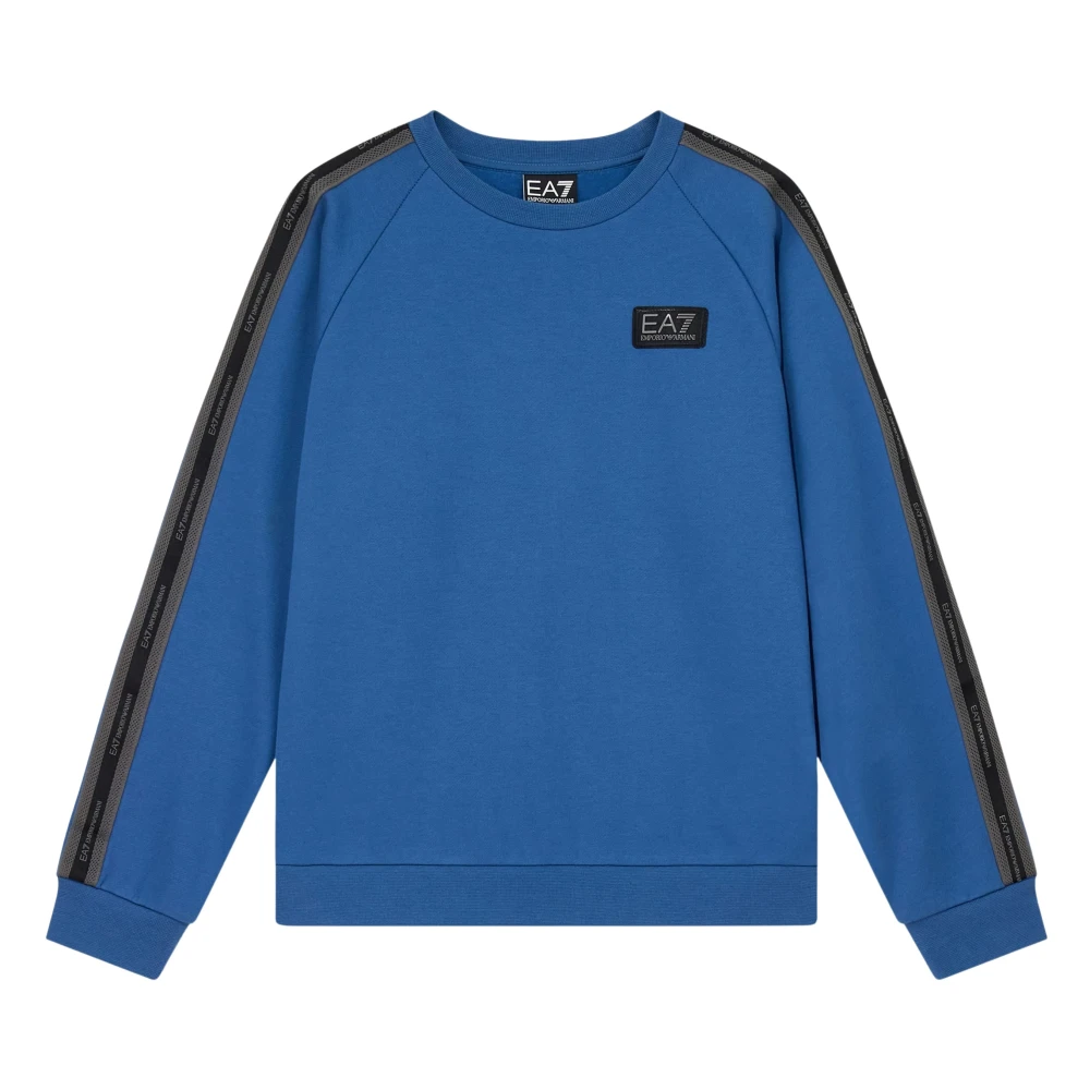 Emporio Armani Ea7 , Kids Sweatshirts, Unisex, Blue, 8 Y | 128 Cm, Train Logo Tape Sweatshirt
