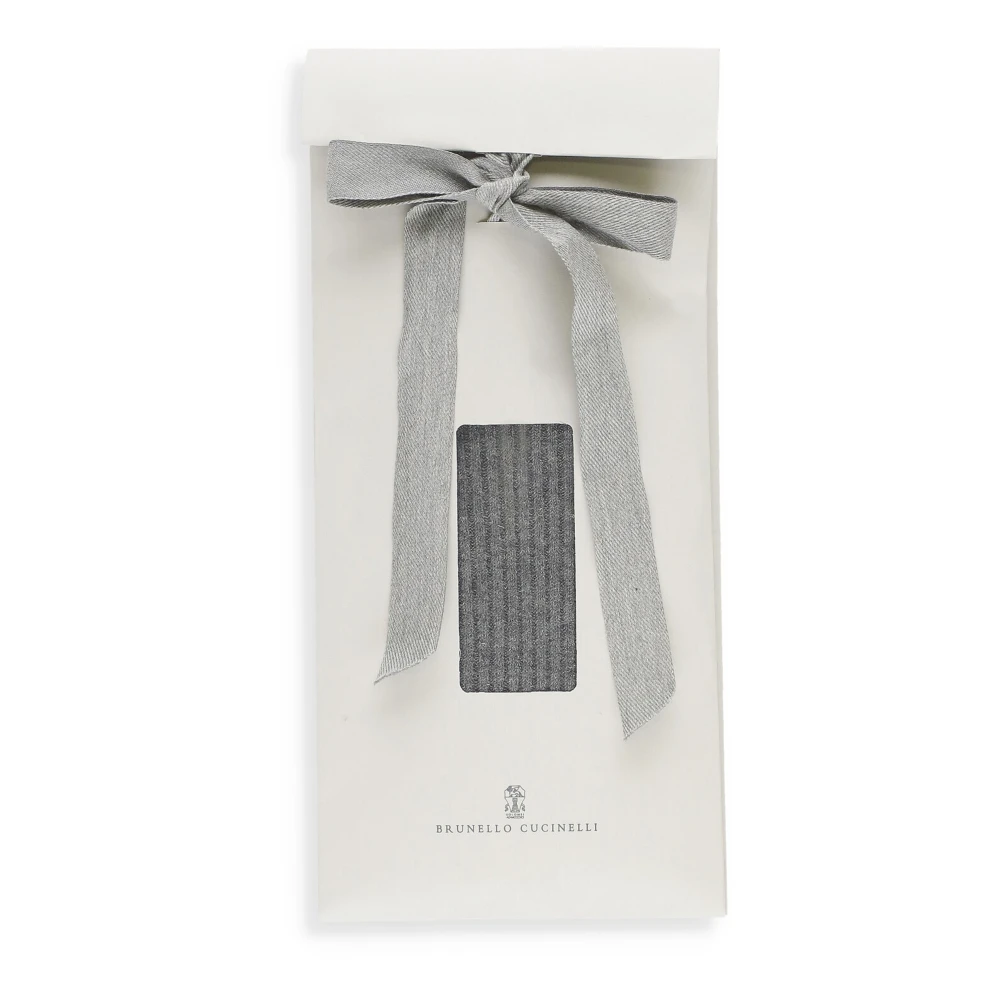 BRUNELLO CUCINELLI Grijze Kasjmier Viscose Sokken Lurex Details Gray Dames