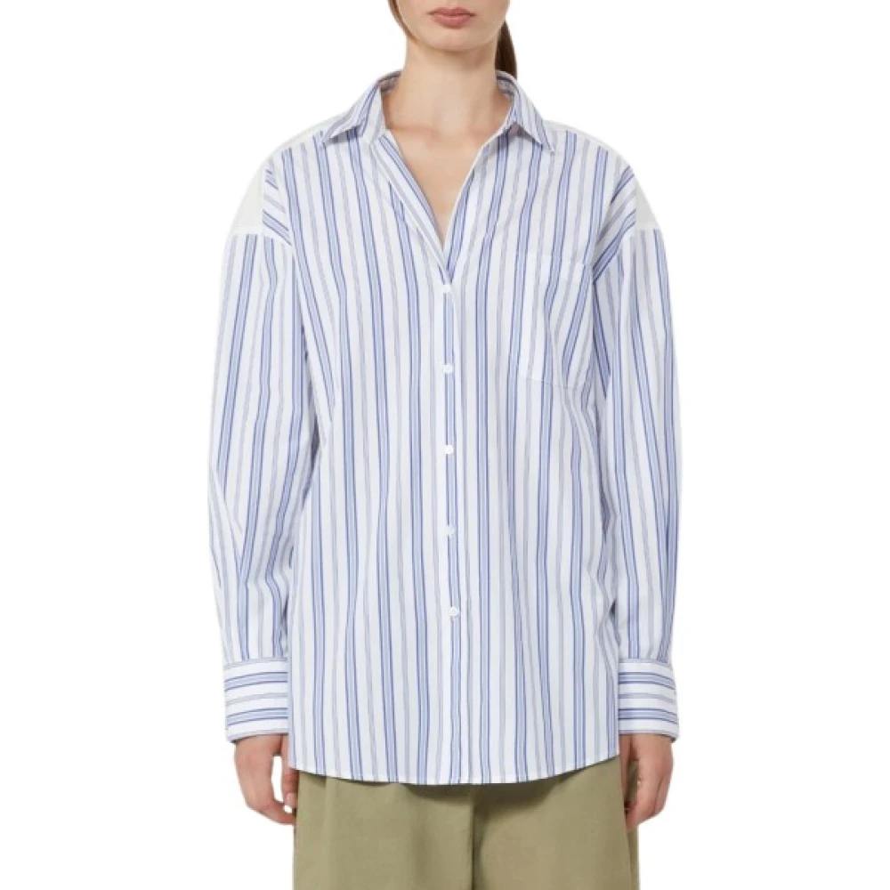 Weekend Max Mara Kvinno Multicolor Blusar & Skjortor Dam, 2XS, Bomull, Camicia Tessile