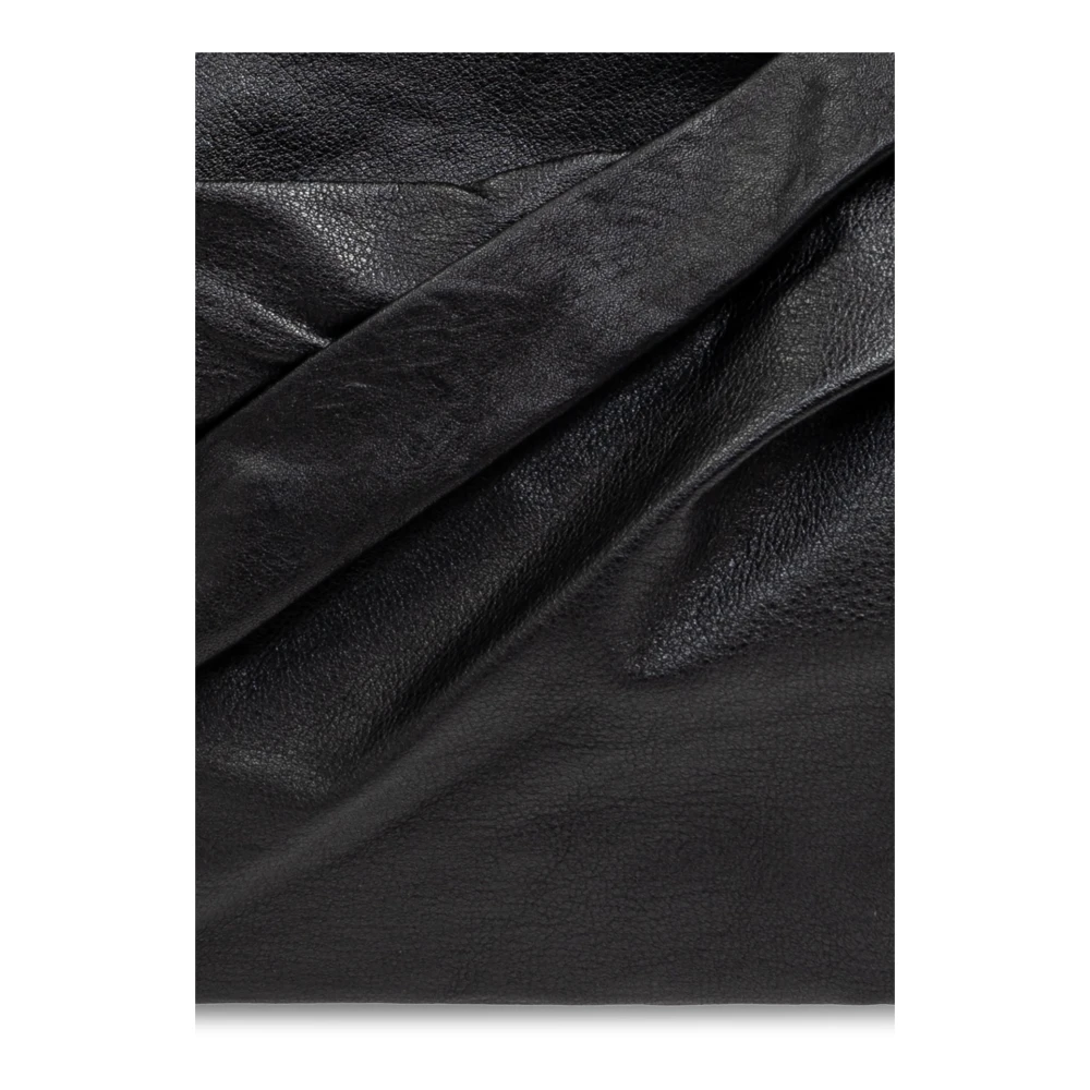 Yohji Yamamoto Leren schoudertas Black Unisex