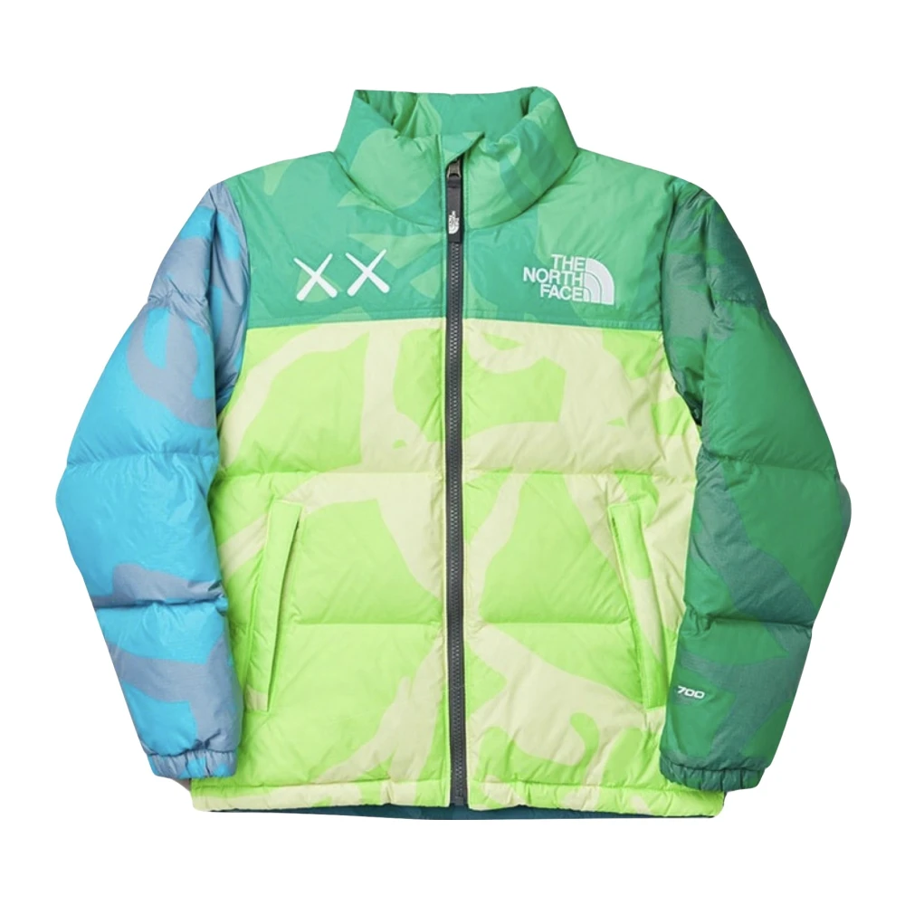 Kaws Limited Edition Nuptse Jacket Groen Blauw Multicolor Heren